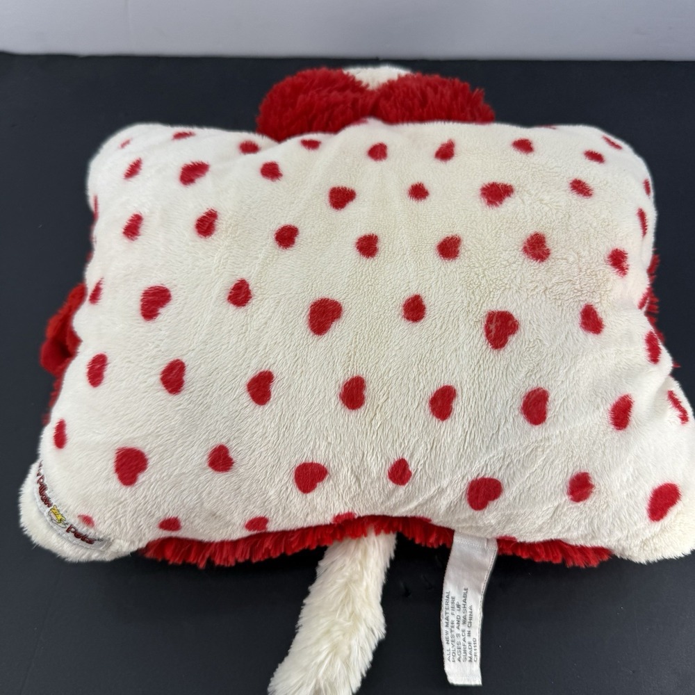 Rare Pillow Pet Pee-Wee Valentine's Red Cat Plush Heart Polka Dot Mini 12" 2009 - Picture 3 of 6